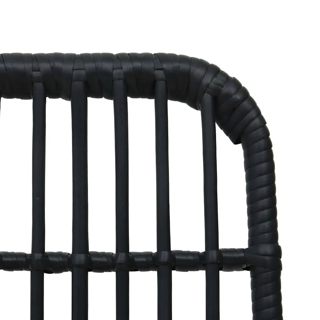 Outdoor Bistro Set Poly Rattan Chairs Coffee Table Black 3 Piece