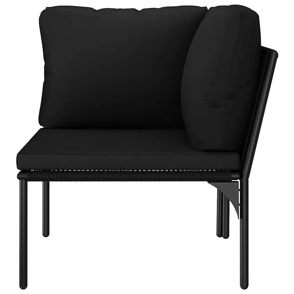 Garden Lounge Set Modular Black 6 Piece Outdoor Patio Furniture with Cushions