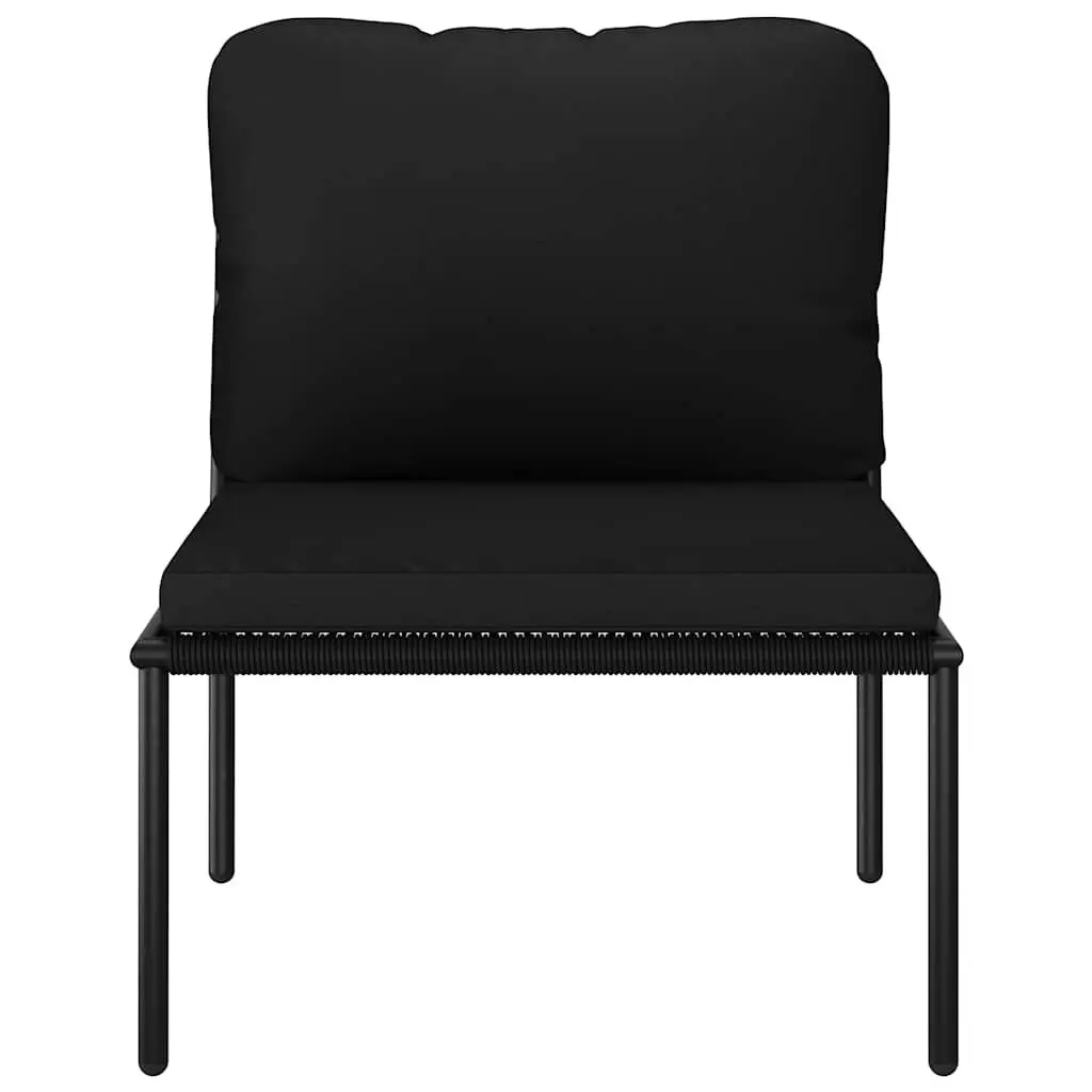 Garden Lounge Set Modular Black 6 Piece Outdoor Patio Furniture with Cushions