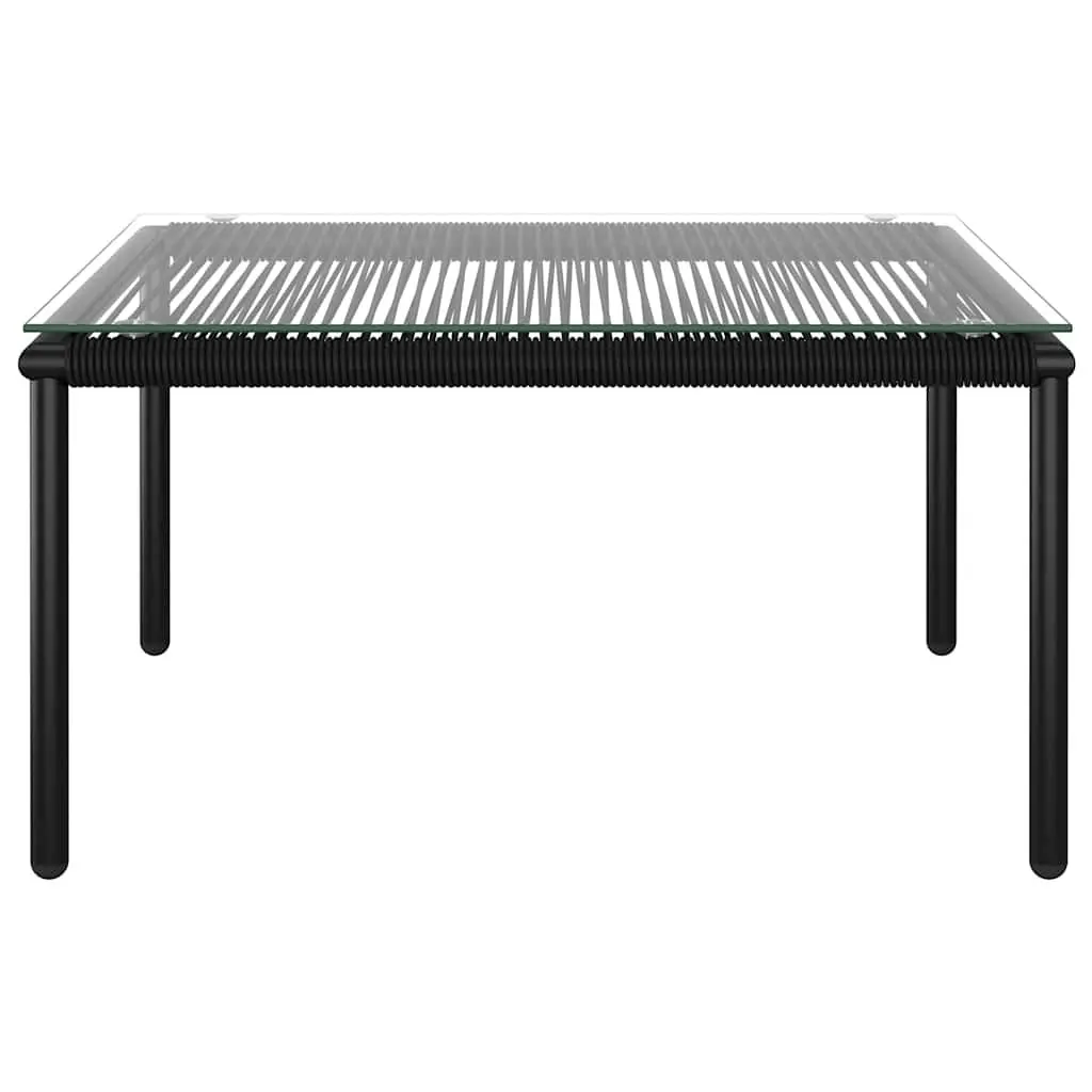 6 Piece Garden Lounge Set Outdoor Patio Furniture with Cushions Black PVC Wire