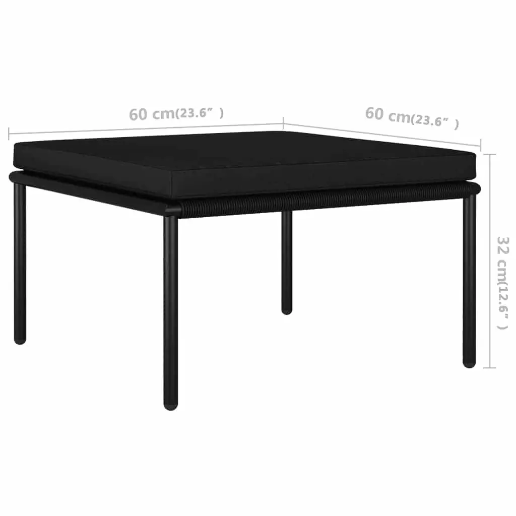 3 Piece Garden Lounge Set Outdoor Patio Furniture with Cushions Black PVC Wire