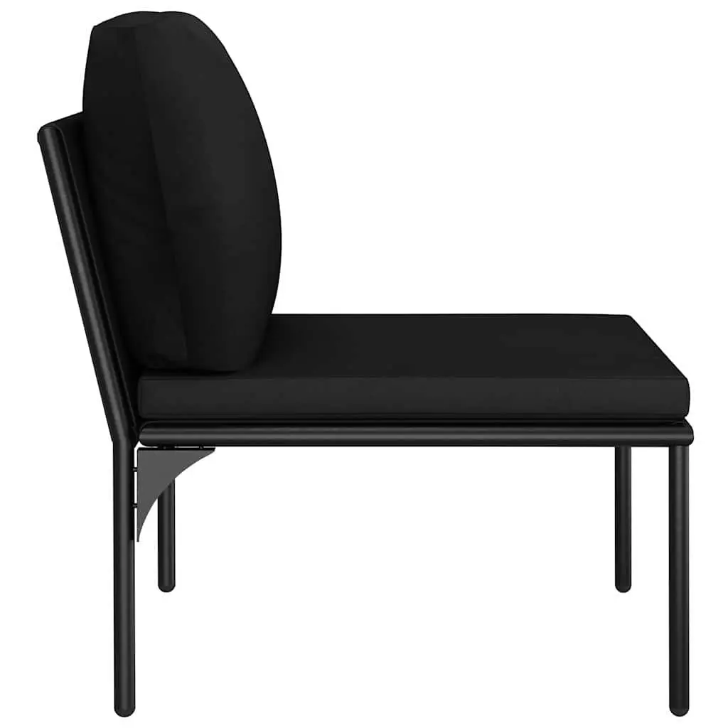 3 Piece Garden Lounge Set Outdoor Patio Furniture with Cushions Black PVC Wire