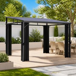 Friendly Outdoor Gazebo with Curtains - 405x294x244 cm Anthracite