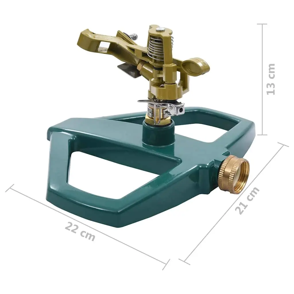 Rotary Sprinkler Metal Base Green Lawn Watering System 21 x 22 x 13 cm