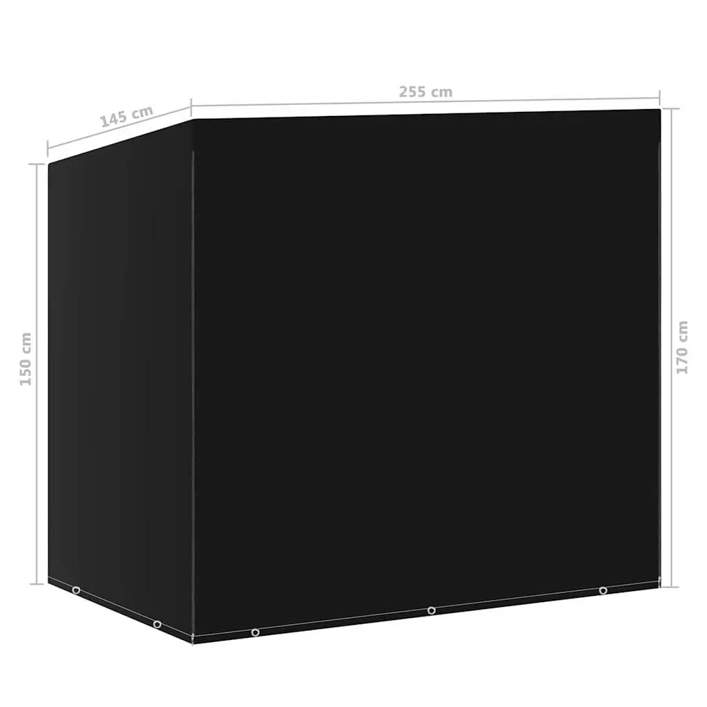 Swing Bench Cover Outdoor Furniture Protection Black 255 x 145 x 170 cm