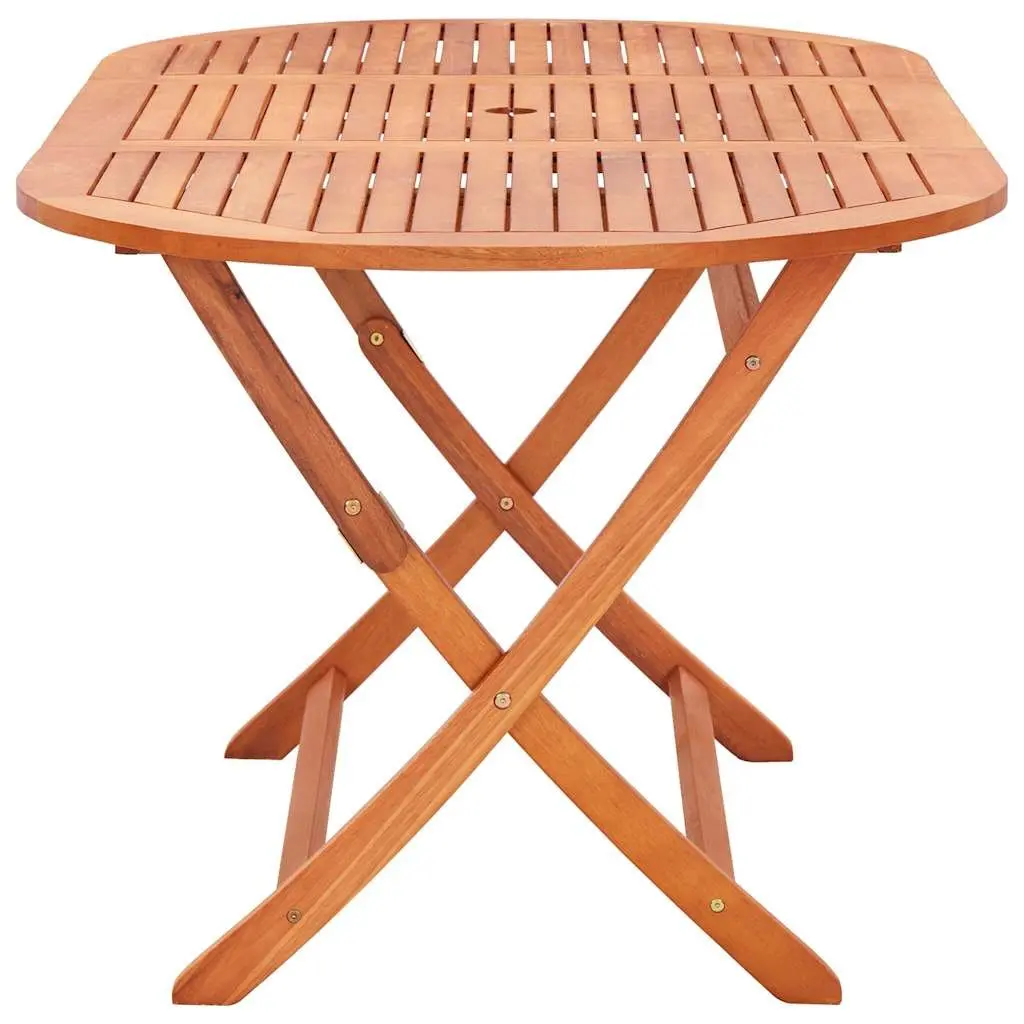 Folding Outdoor Dining Table Solid Eucalyptus Wood 160x85x74cm