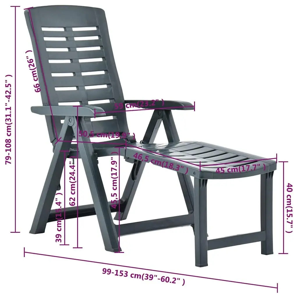 Folding Sun Lounger Adjustable Backrest Outdoor Patio Garden Reclining Chair