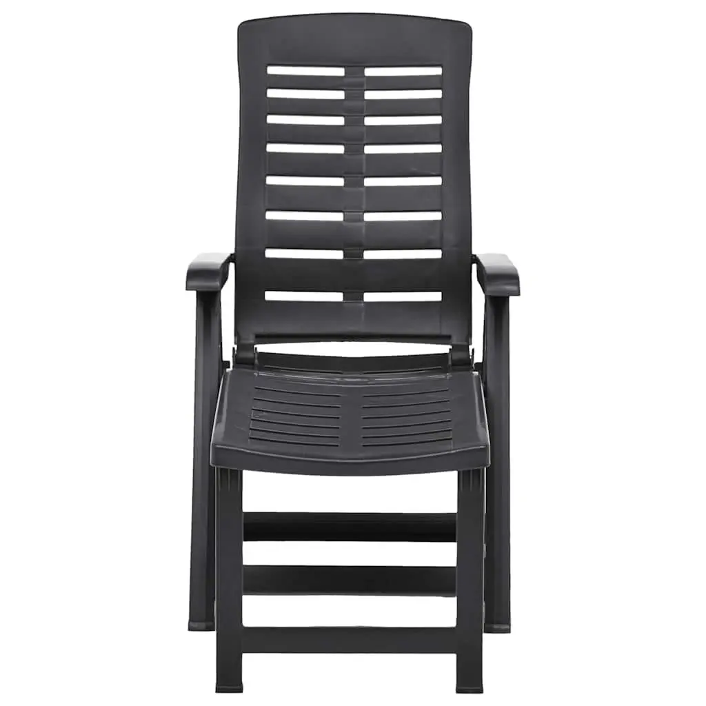 Folding Sun Lounger Adjustable Backrest Lightweight Anthracite