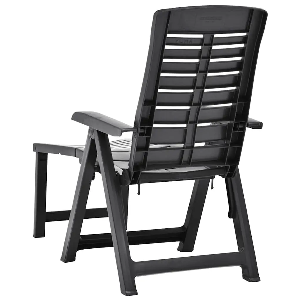 Folding Sun Lounger Adjustable Backrest Lightweight Anthracite
