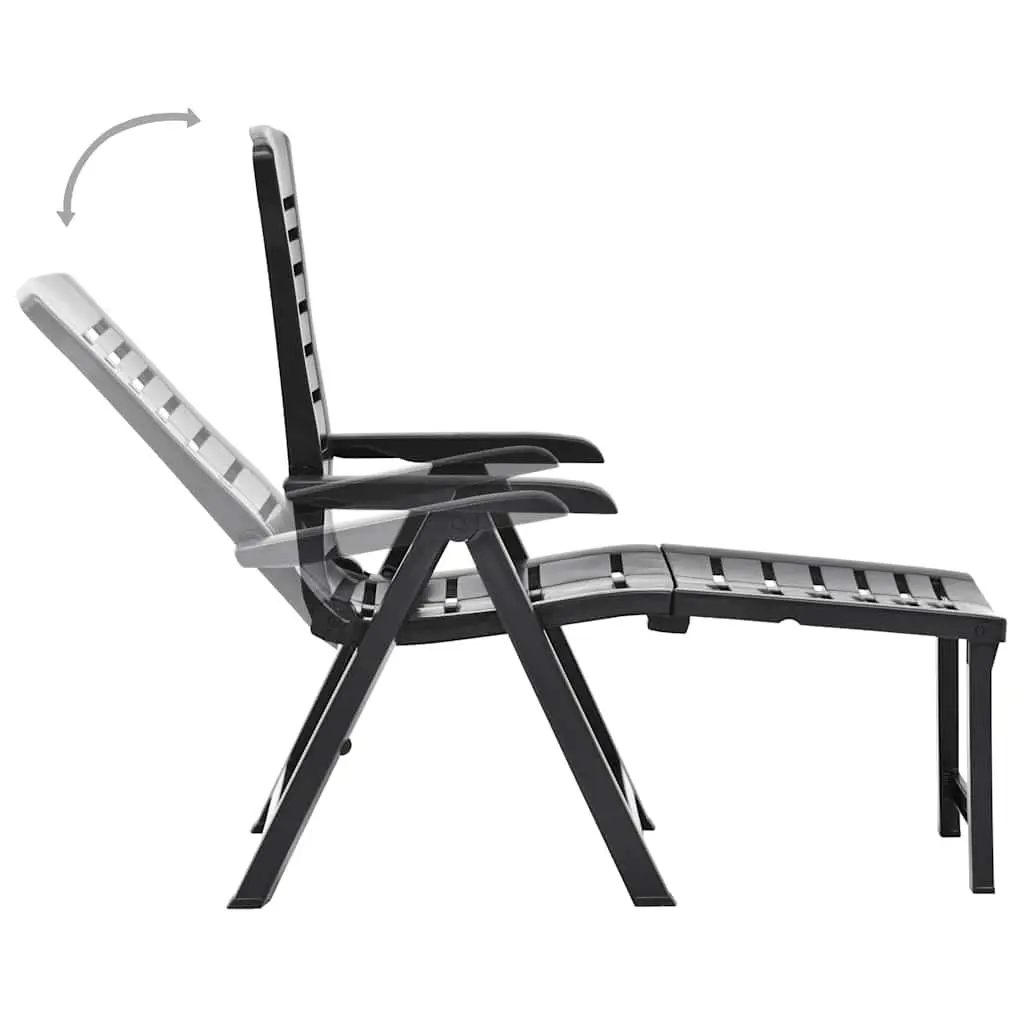 Folding Sun Lounger Adjustable Backrest Lightweight Anthracite