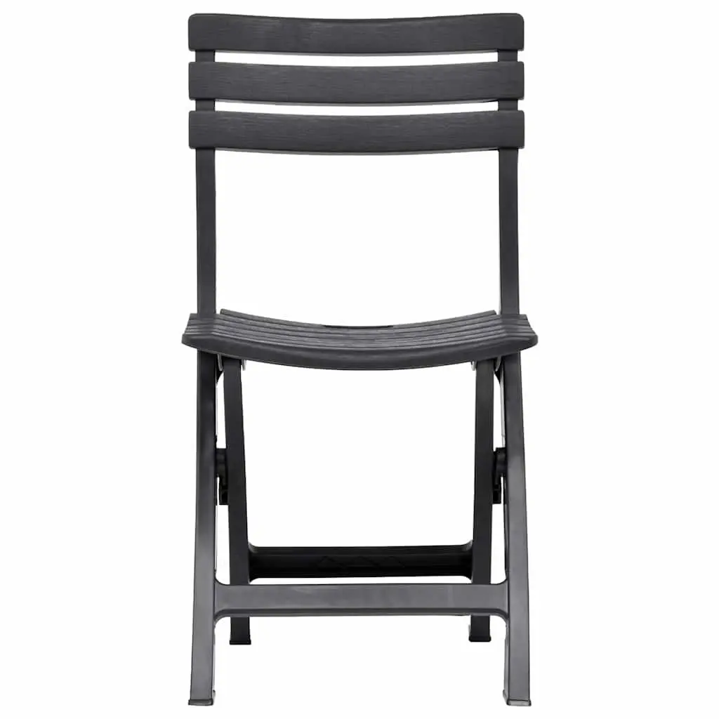 Outdoor Folding Garden Chairs 2 pcs Weather Resistant Plastic Patio Seating
