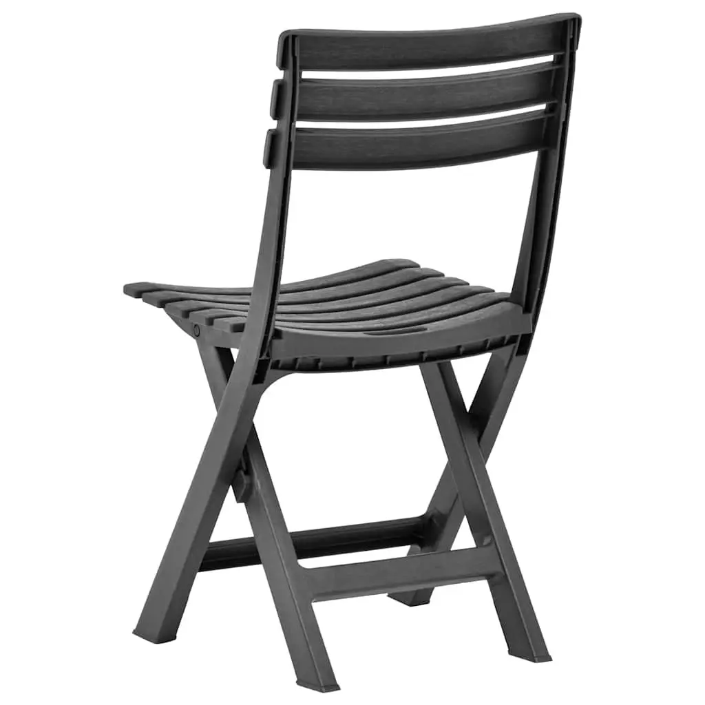Outdoor Folding Garden Chairs 2 pcs Weather Resistant Plastic Patio Seating