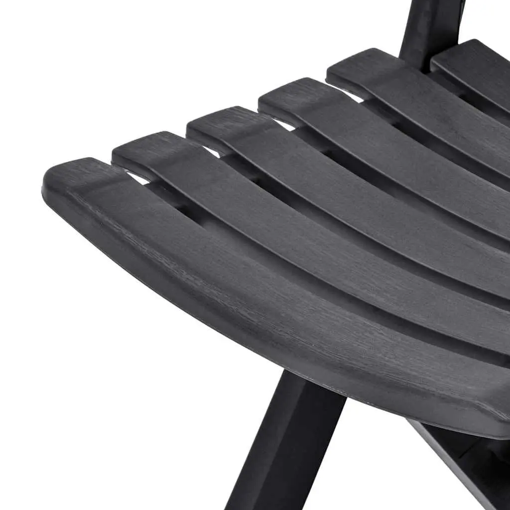 Outdoor Folding Garden Chairs 2 pcs Weather Resistant Plastic Patio Seating