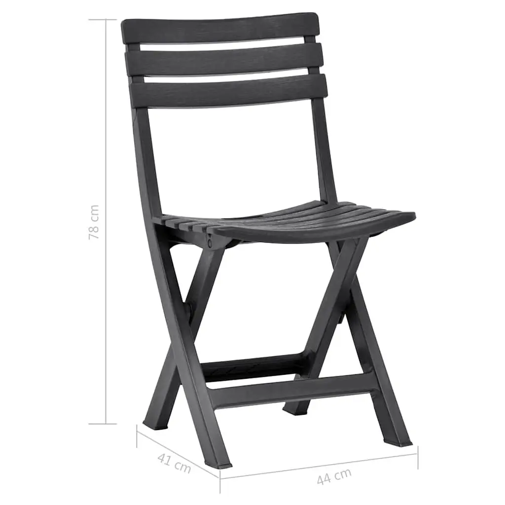 Outdoor Folding Garden Chairs 2 pcs Weather Resistant Plastic Patio Seating