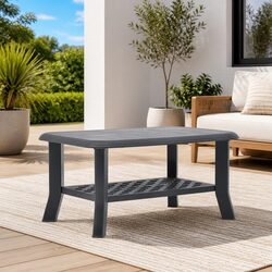 Coffee Table Anthracite Outdoor Plastic Storage Shelf Lightweight Easy Move