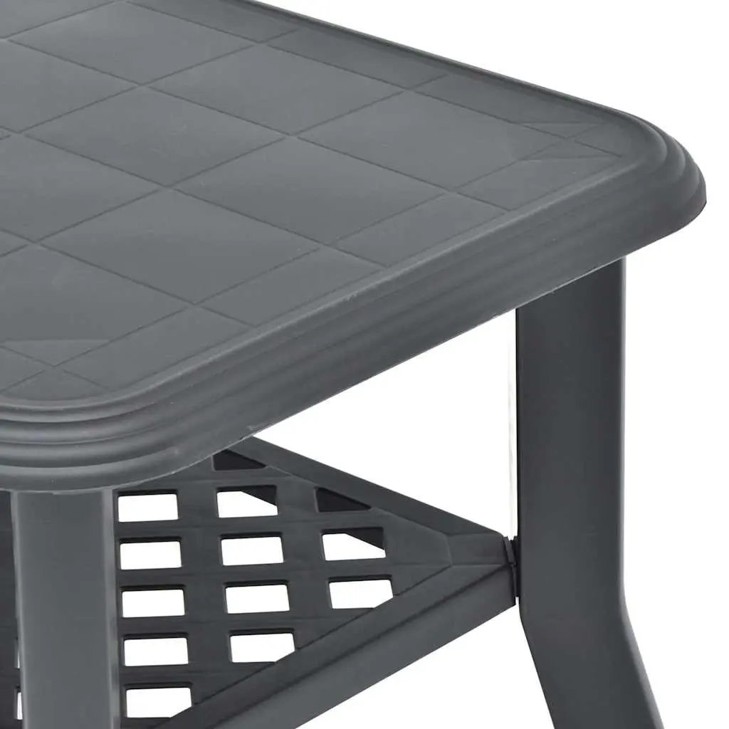 Coffee Table Anthracite Outdoor Lightweight Weather-Resistant Plastic with Bottom Storage Shelf 90 x 60 x 46 cm