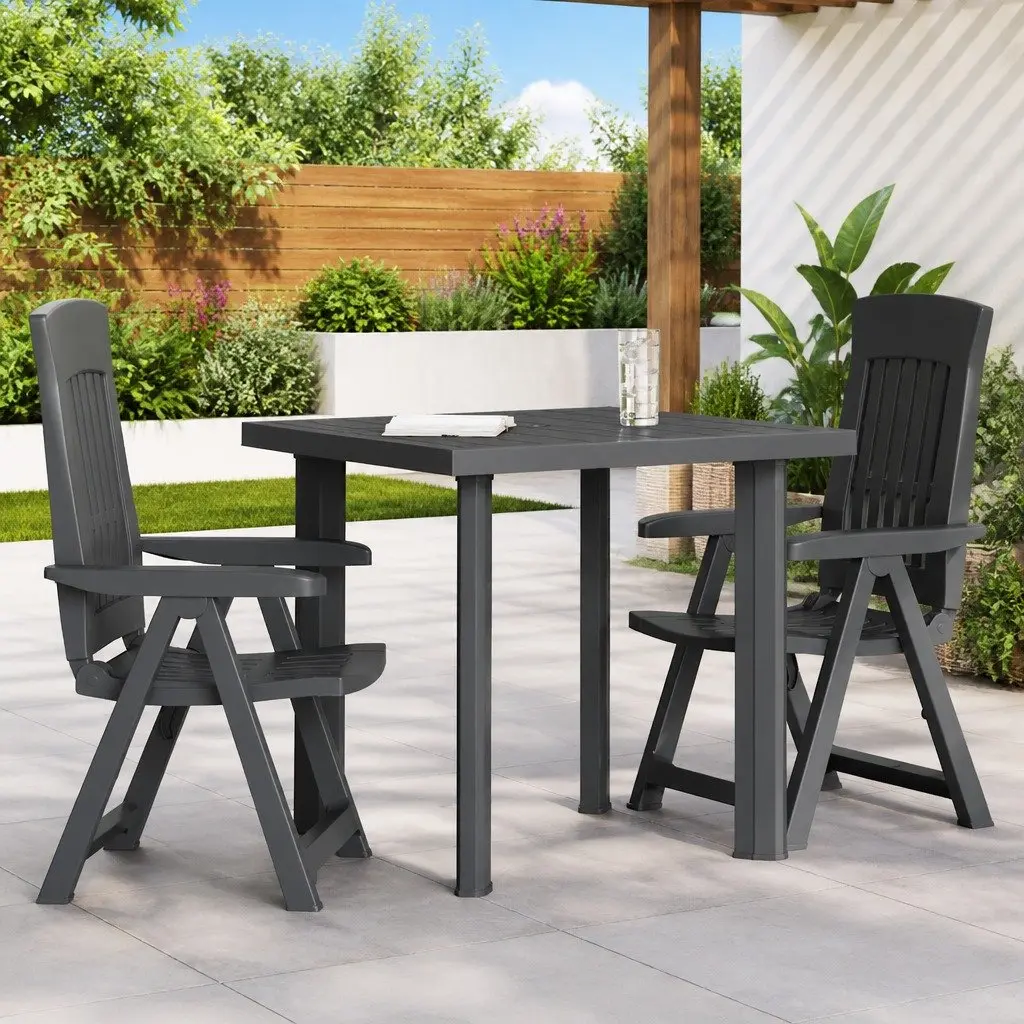 Garden Table Lightweight Plastic Anthracite 80 x 75 x 72 cm