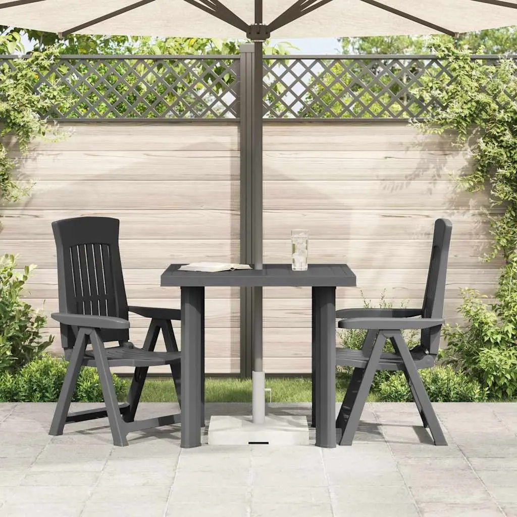 Garden Table Lightweight Plastic Anthracite 80 x 75 x 72 cm