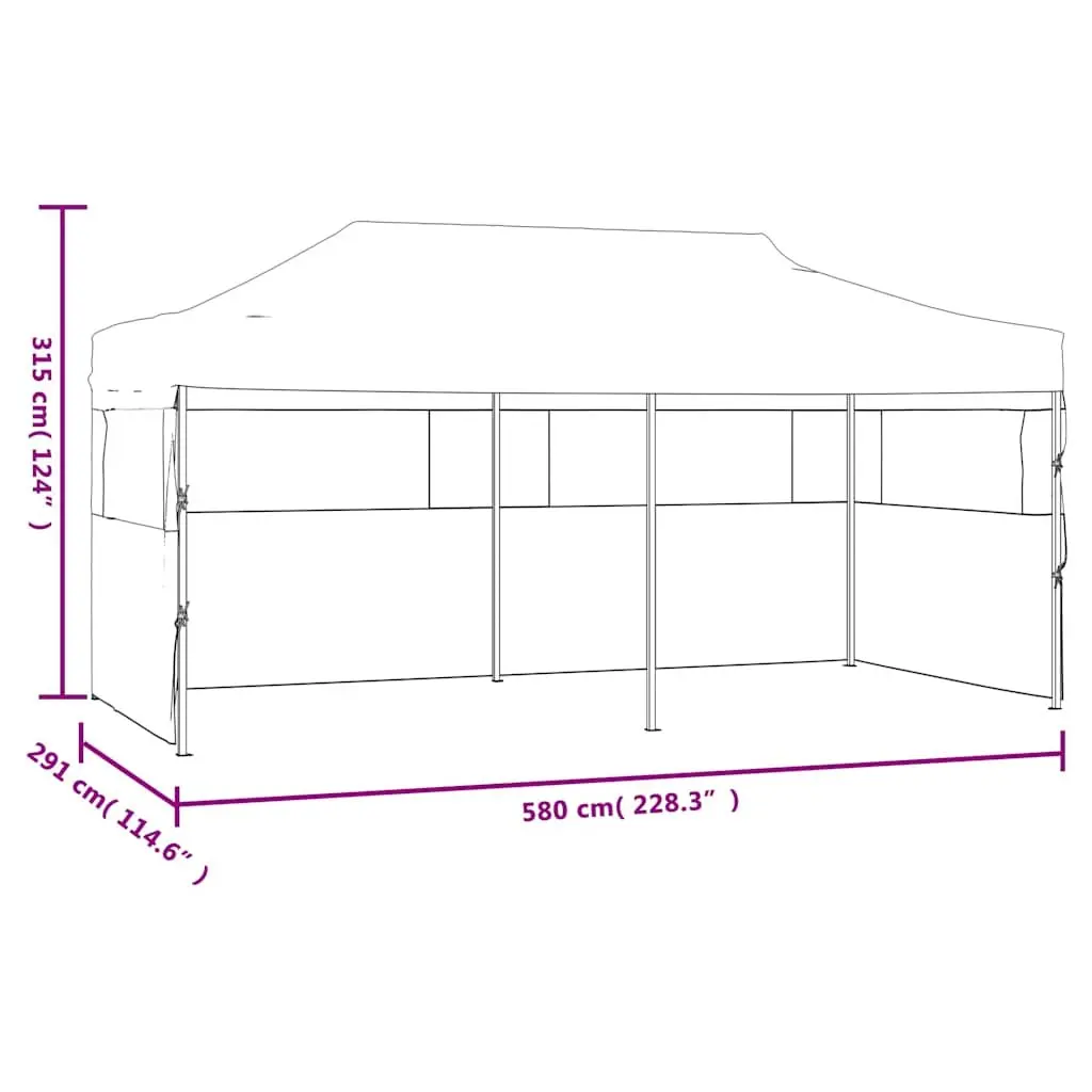 Folding Party Tent UV and Water Resistant 3x6m with Removable Sidewalls White
