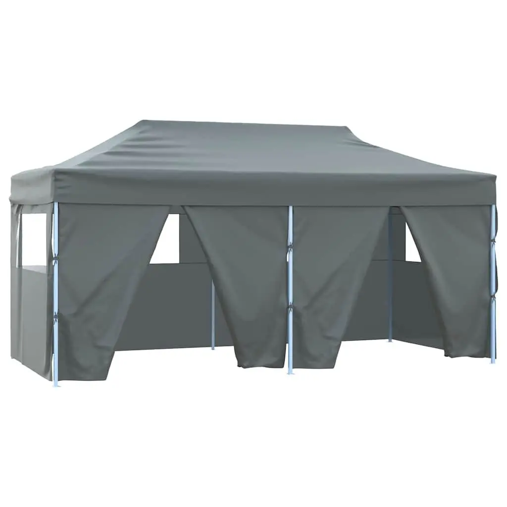 Folding Party Tent UV Water Resistant 3x6m Outdoor Canopy Gazebo with 4 Sidewalls Steel Frame Anthracite