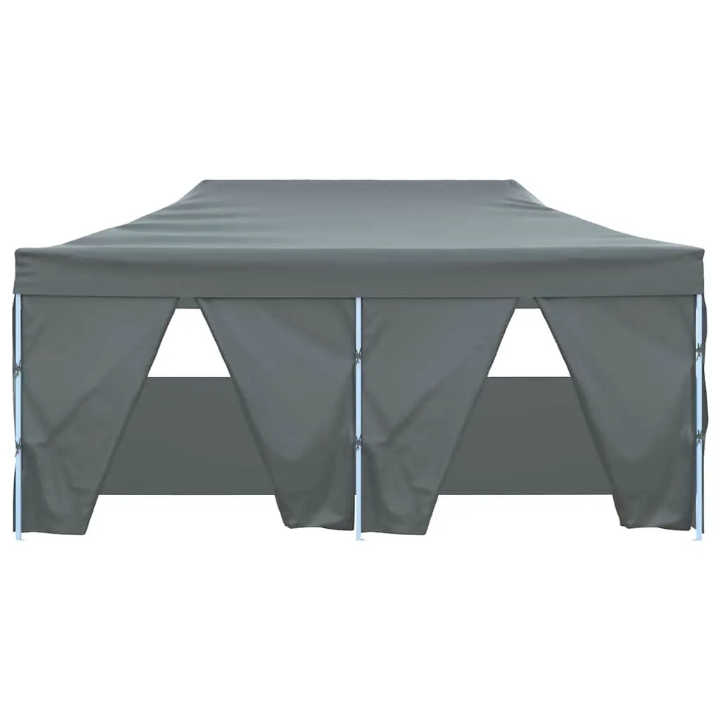 Folding Party Tent UV Water Resistant 3x6m Outdoor Canopy Gazebo with 4 Sidewalls Steel Frame Anthracite