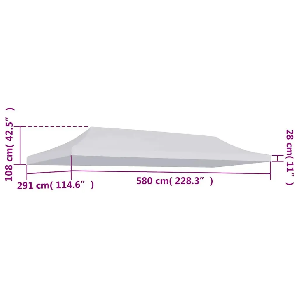 Party Tent Roof UV Weather Resistant 3x6m Replacement Canopy Top White