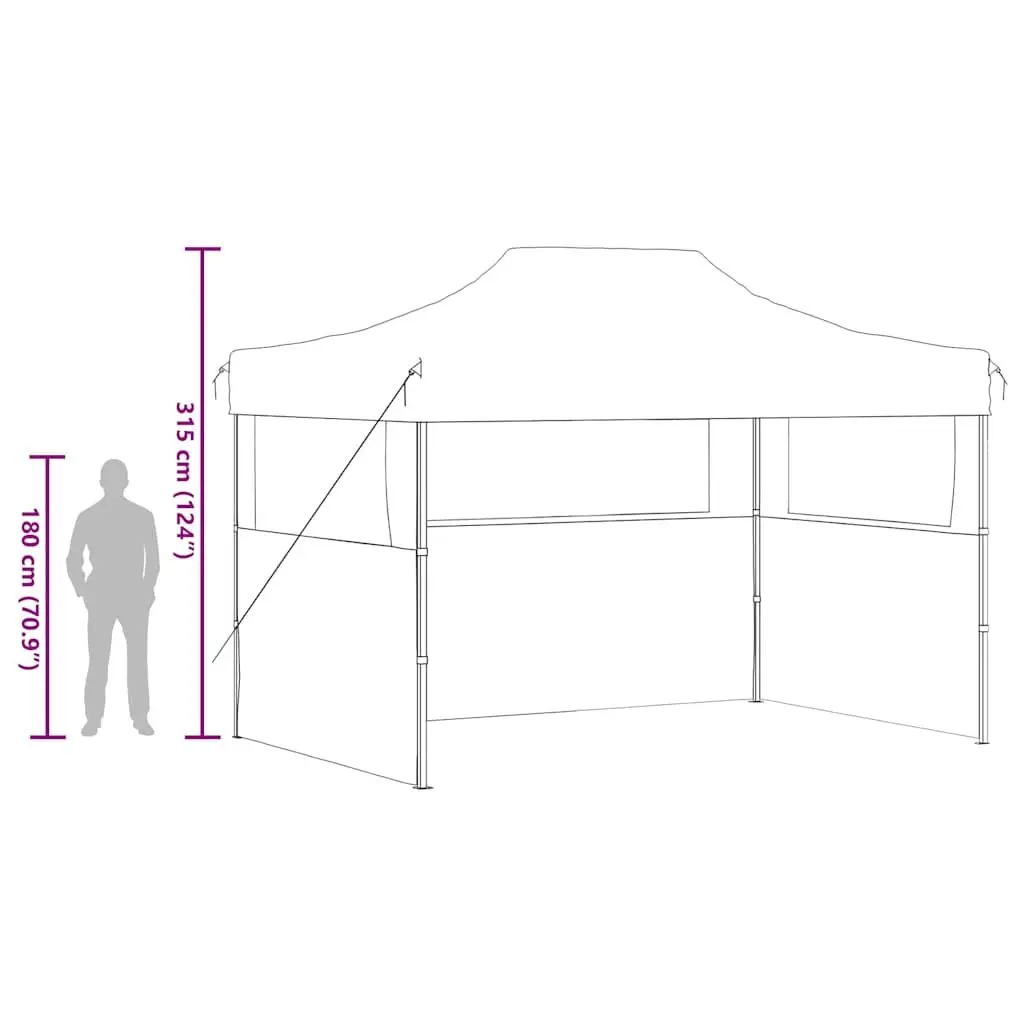 Folding Party Tent UV and Water Resistant 3x4m with 3 Sidewalls