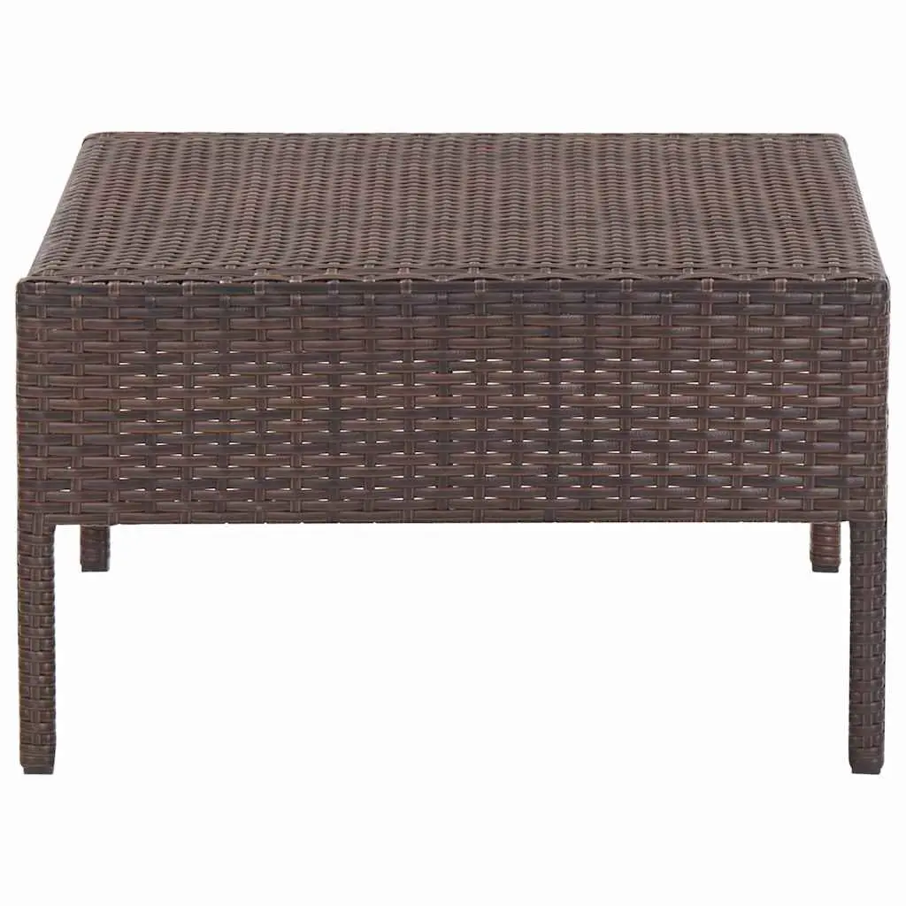Garden Lounge Set 6 Piece Outdoor Furniture with Cushions Poly Rattan Brown