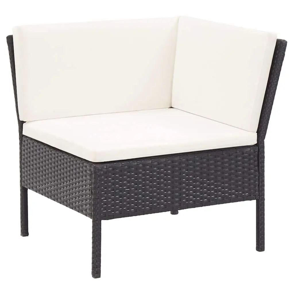 Garden Lounge Set 6 Piece Outdoor Furniture Poly Rattan Black Modular Patio