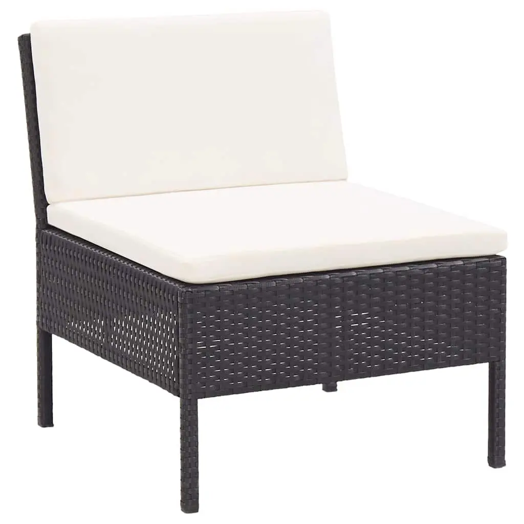 Garden Lounge Set 6 Piece Outdoor Furniture Poly Rattan Black Modular Patio