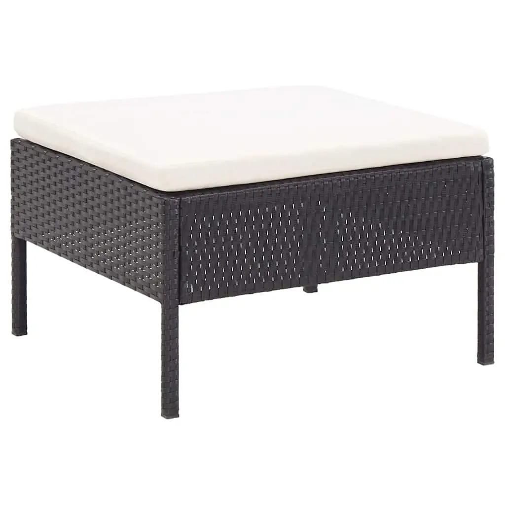 Garden Lounge Set 6 Piece Outdoor Furniture Poly Rattan Black Modular Patio