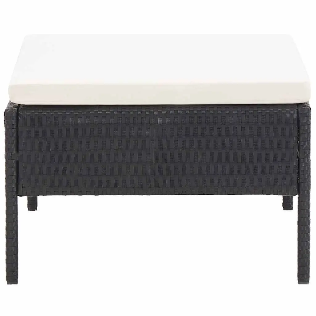 Garden Lounge Set 6 Piece Outdoor Furniture Poly Rattan Black Modular Patio