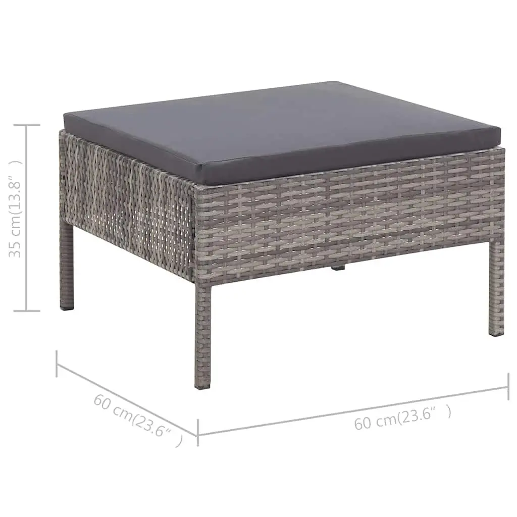 Garden Lounge Set Modular Outdoor Furniture 3 Piece Poly Rattan Sofa with Cushions