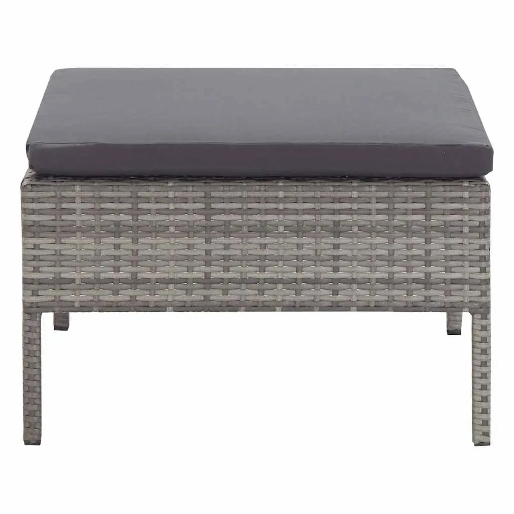 Garden Lounge Set Modular Outdoor Furniture 3 Piece Poly Rattan Sofa with Cushions
