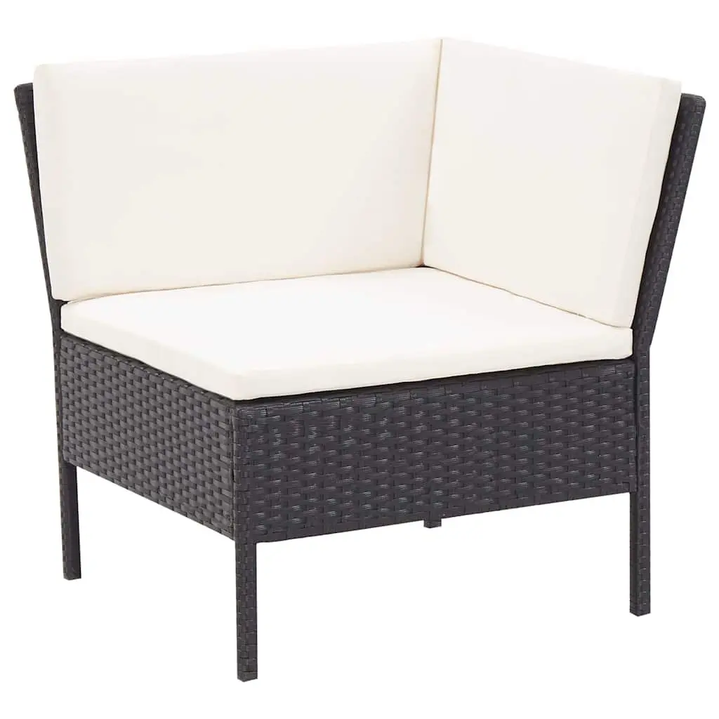 3 Piece Outdoor Garden Lounge Set with Cushions Poly Rattan Patio Furniture