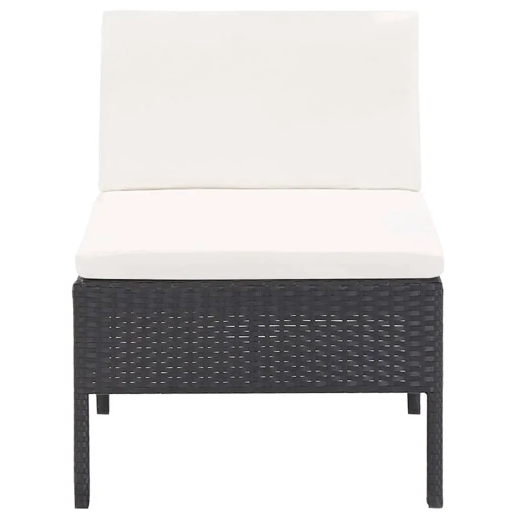 3 Piece Outdoor Garden Lounge Set with Cushions Poly Rattan Patio Furniture