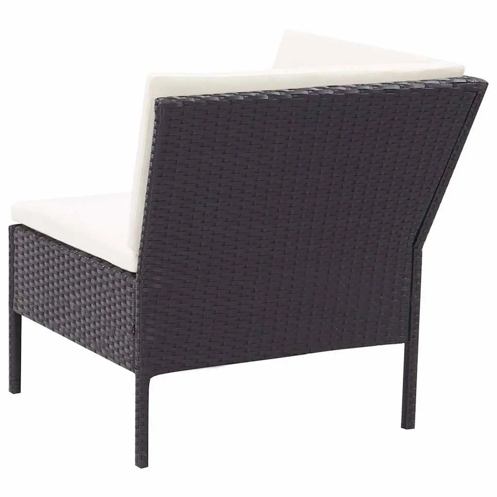 3 Piece Outdoor Garden Lounge Set with Cushions Poly Rattan Patio Furniture