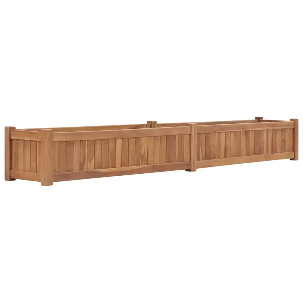TeakWoodRaisedGardenBedPlanterOutdoor200x30x25cmBrown