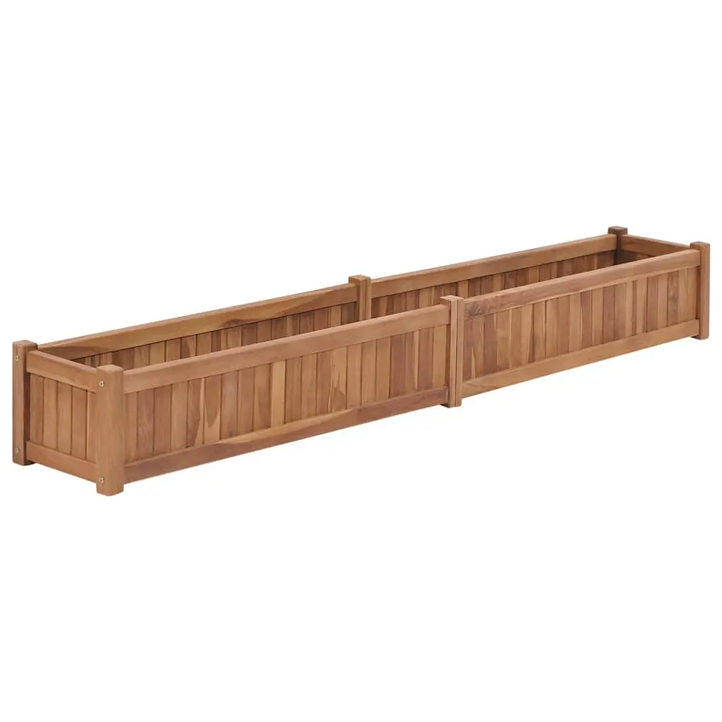 TeakWoodRaisedGardenBedPlanterOutdoor200x30x25cmBrown