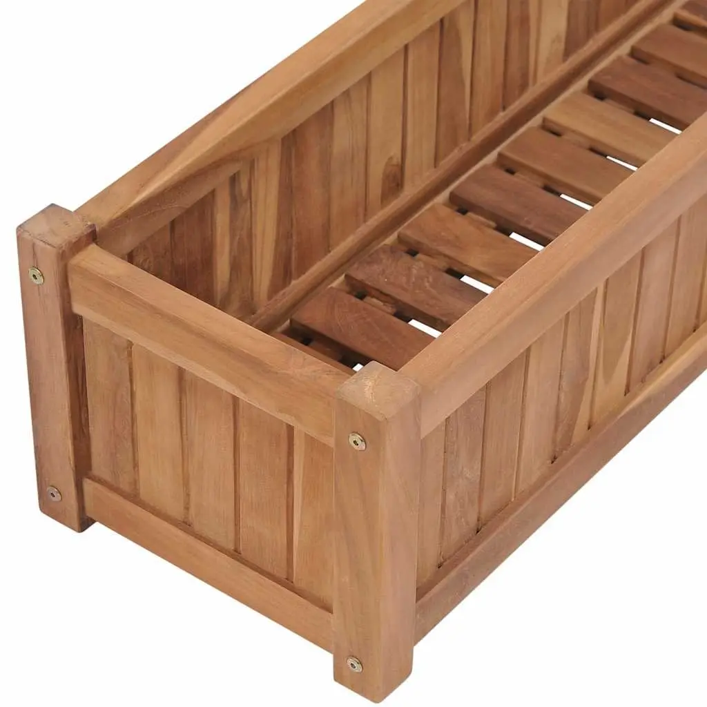 TeakWoodRaisedGardenBedPlanterOutdoor200x30x25cmBrown