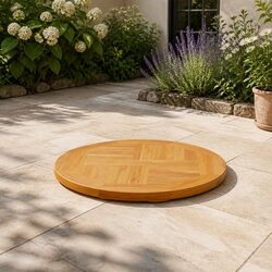 Charming Round Teak Table Top: Perfect for Any Setting
