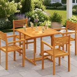 Solid Teak Wood Square Table Top 90x90cm Brown Dining Tabletop Replacement