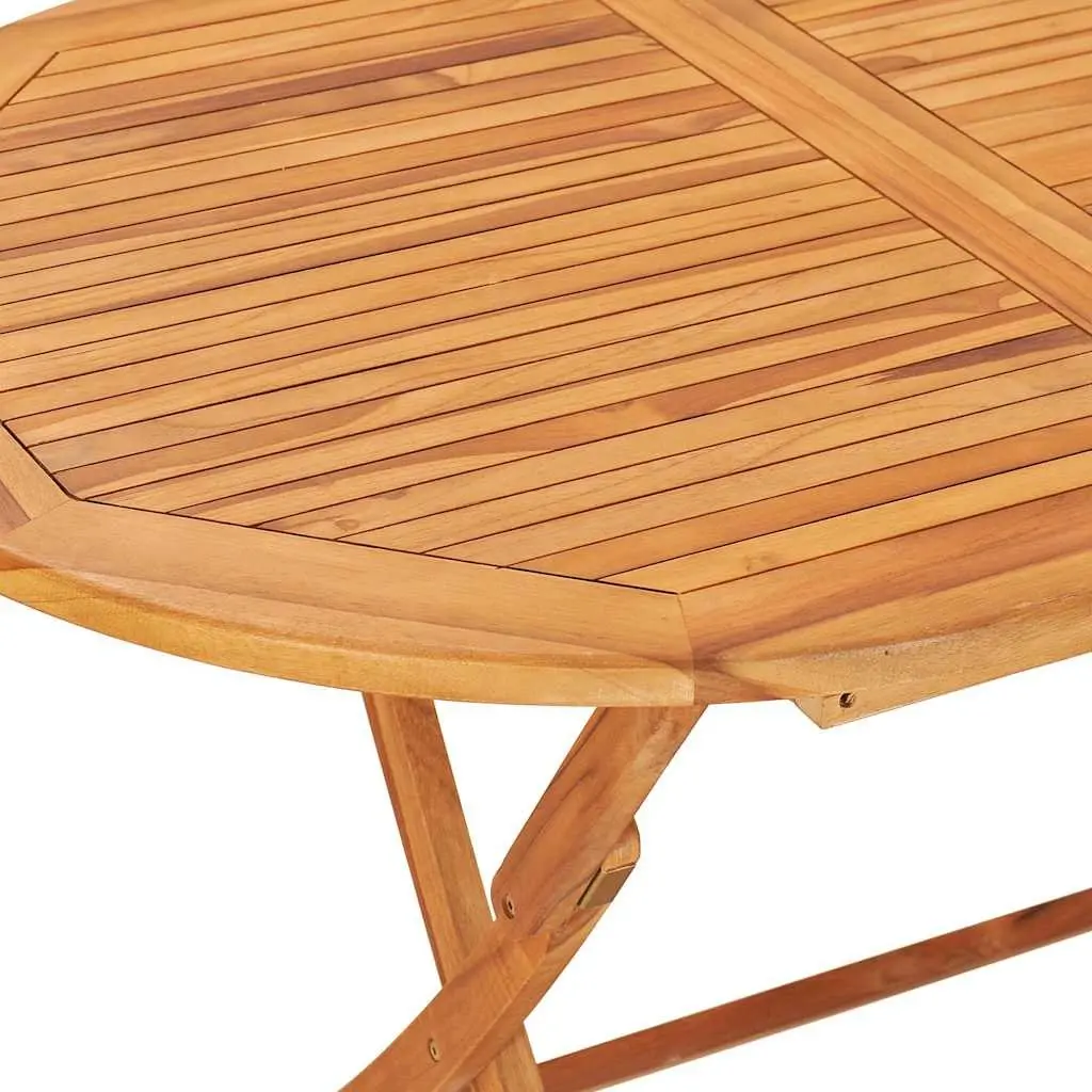 Folding Dining Table Teak Wood 160x80cm Outdoor Garden Patio Furniture Brown