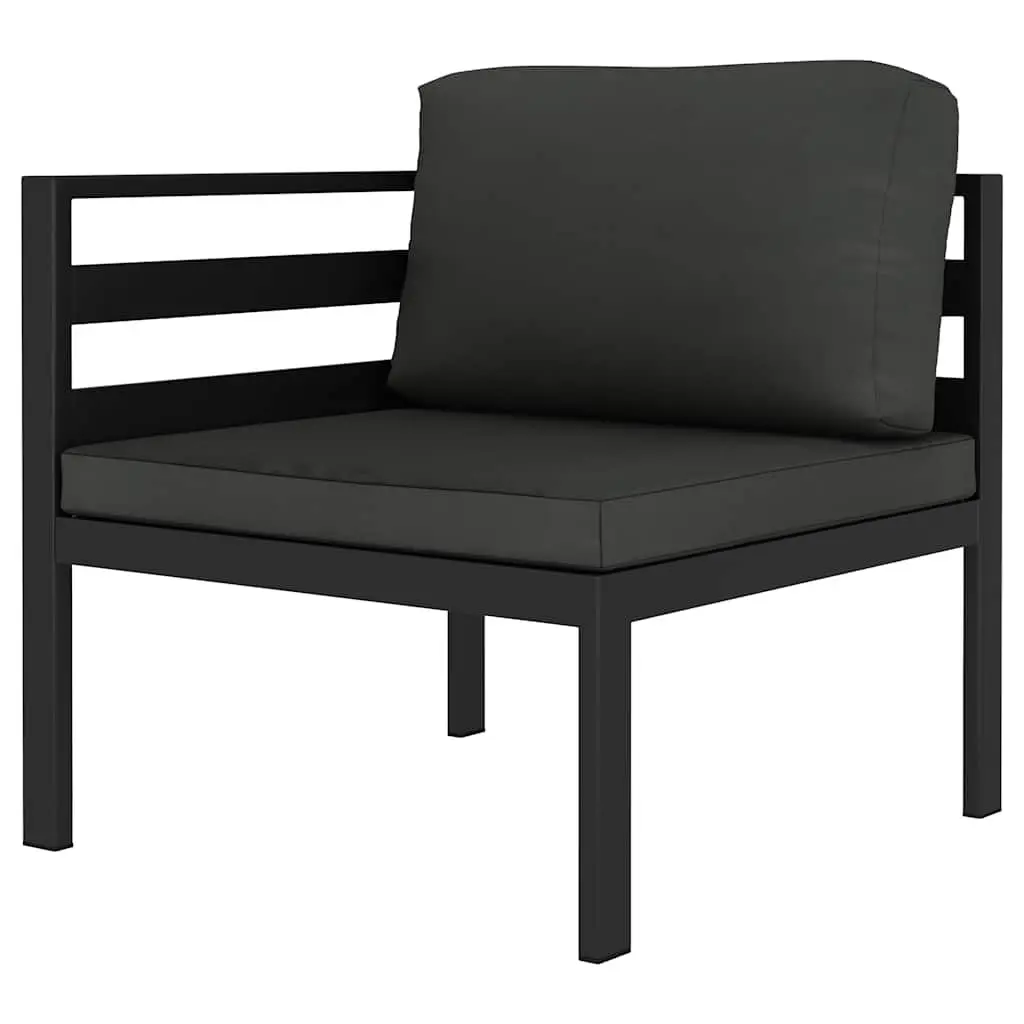 2 Piece Garden Sofa Set Modular Outdoor Lounge Sectional with Cushions Anthracite
