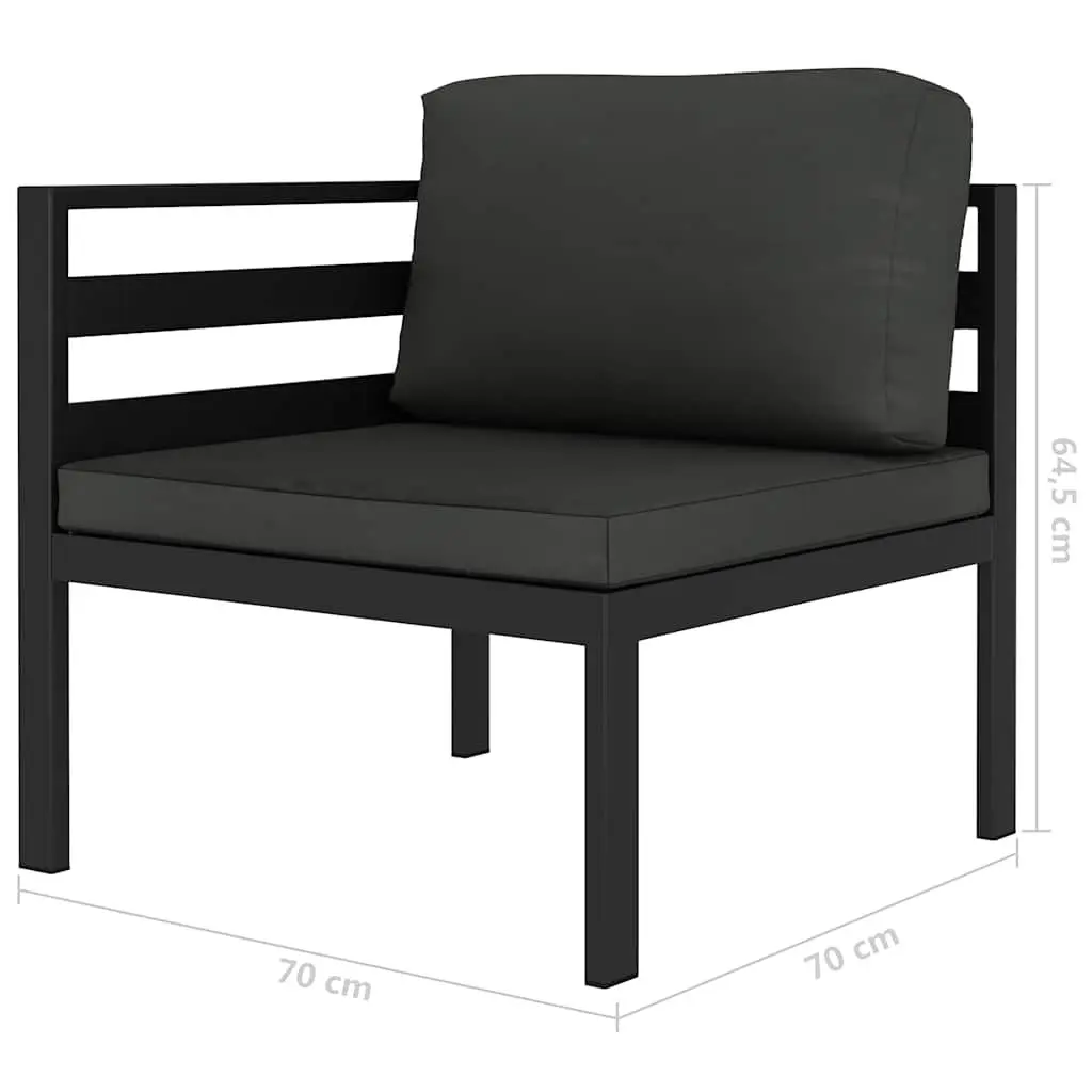 2 Piece Garden Sofa Set Modular Outdoor Lounge Sectional with Cushions Anthracite