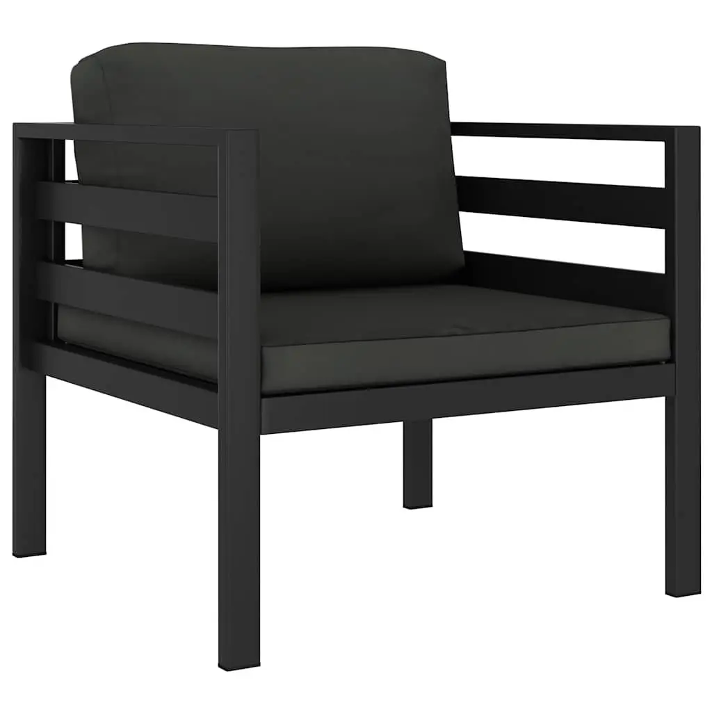 Single Sofa with Cushions Anthracite Outdoor Indoor Seating Modular Lounge
