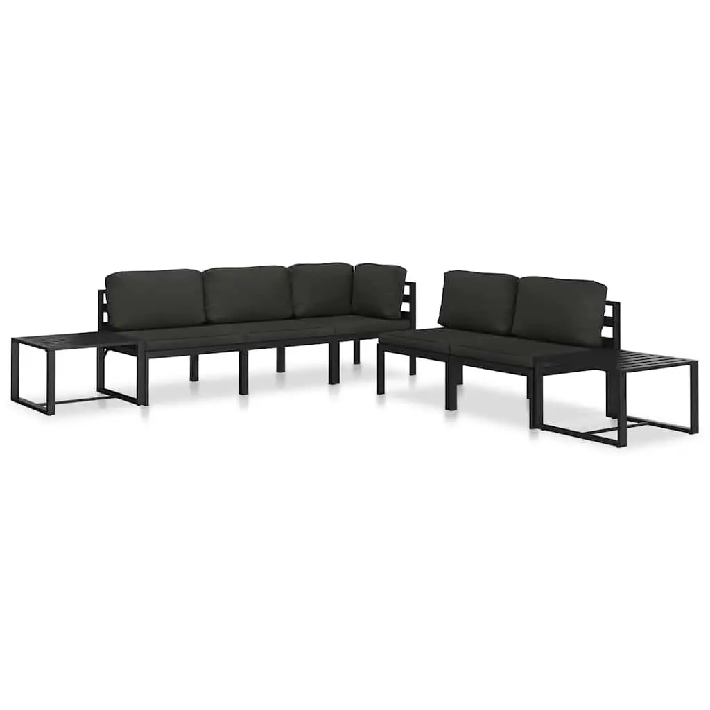 Single Sofa with Cushions Anthracite Outdoor Indoor Seating Modular Lounge