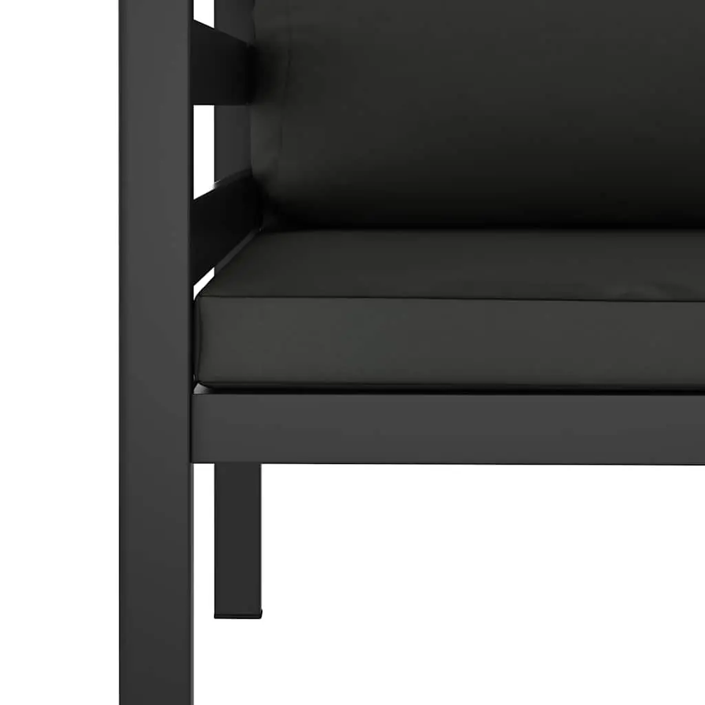 Single Sofa with Cushions Anthracite Outdoor Indoor Seating Modular Lounge