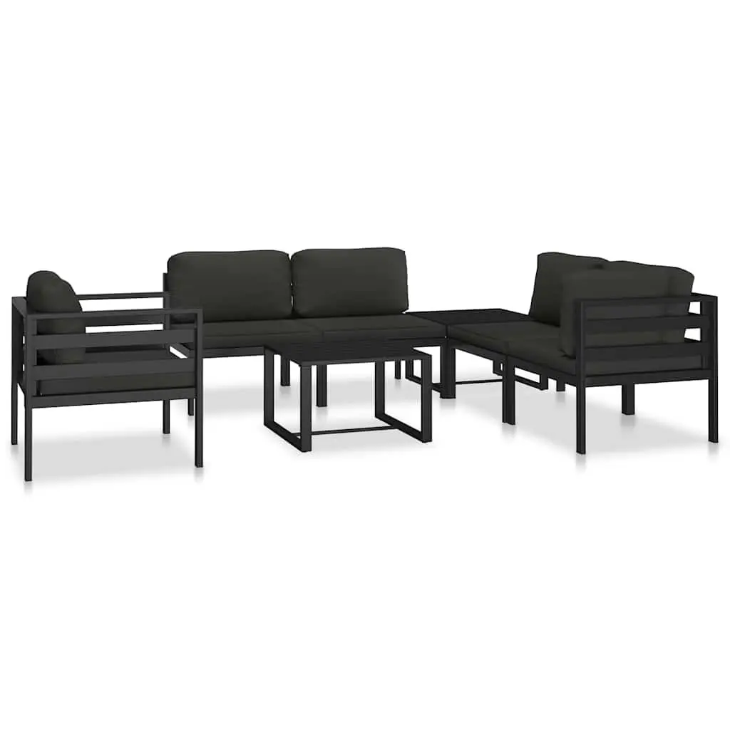 Single Sofa with Cushions Anthracite Outdoor Indoor Seating Modular Lounge