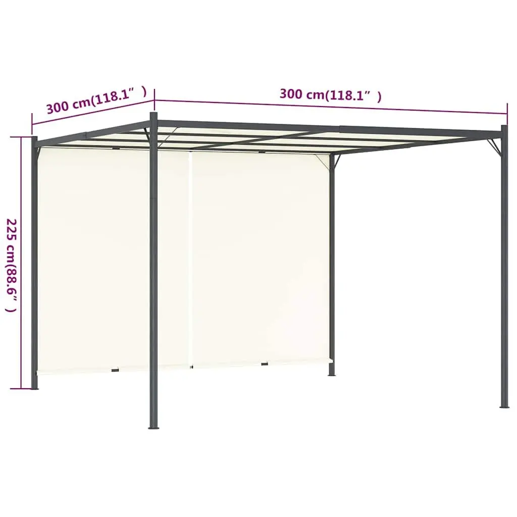 Garden Pergola Adjustable Retractable Roof 3x3m Outdoor Shade